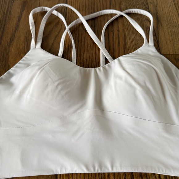 Lululemon Athletica Like a Cloud Longline Bra White Strappy Sports Size 4 or 6 - Picture 2 of 13